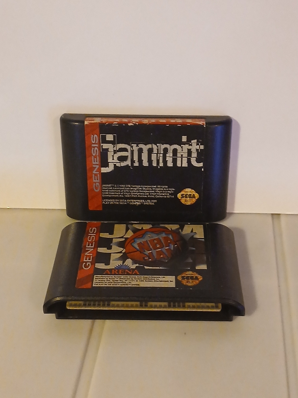 Sega Genesis Game Cartridges - Black with Red Labels NBA Jam & Jammit
